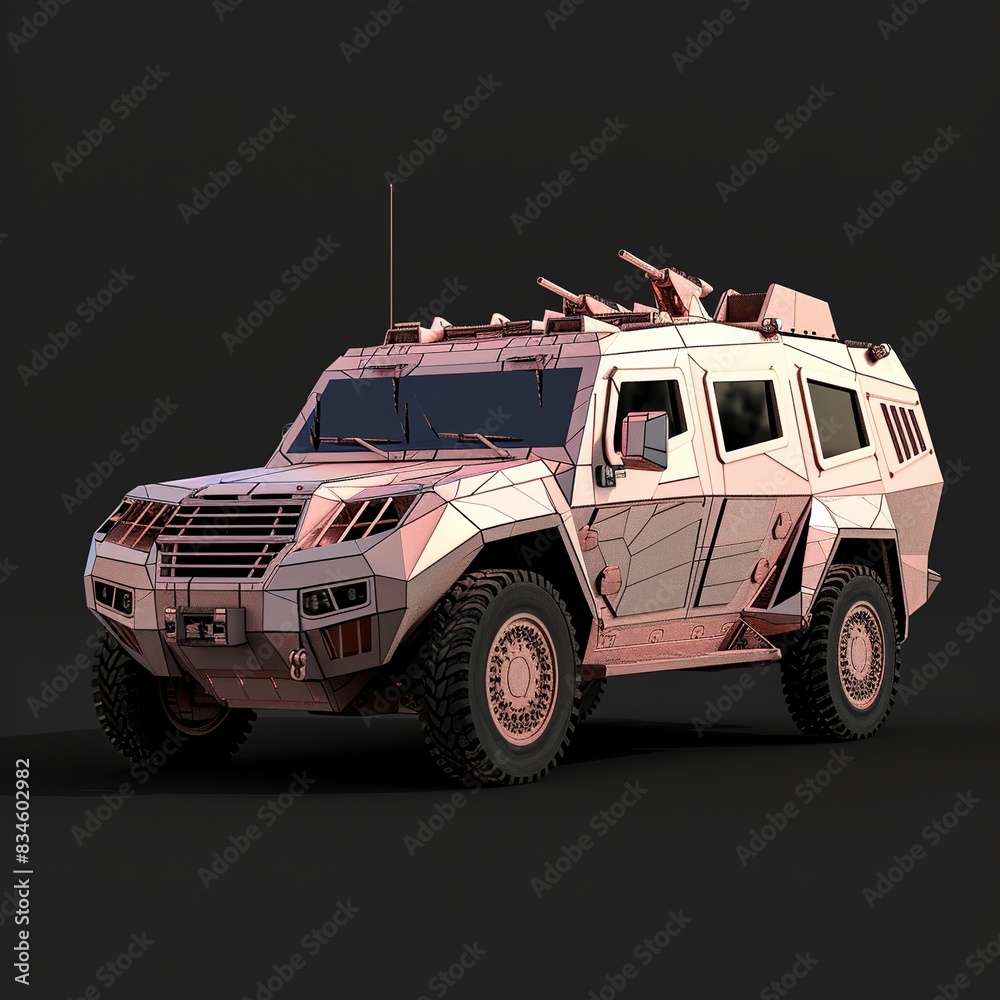 3D Crime infested and dangerous vehicle, color rose gold 3D Crime infested and dangerous vehicle, color rose gold