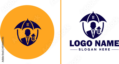 insurance icon Coverage Assurance Protection flat logo sign symbol editable vector