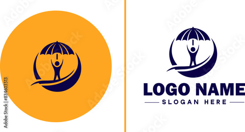 insurance icon Coverage Assurance Protection flat logo sign symbol editable vector
