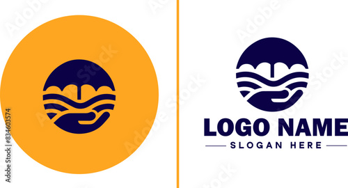 insurance icon Coverage Assurance Protection flat logo sign symbol editable vector