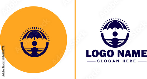 insurance icon Coverage Assurance Protection flat logo sign symbol editable vector