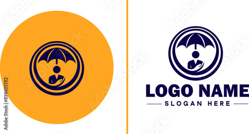 insurance icon Coverage Assurance Protection flat logo sign symbol editable vector