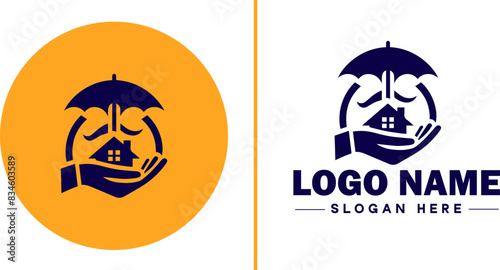 insurance icon Coverage Assurance Protection flat logo sign symbol editable vector
