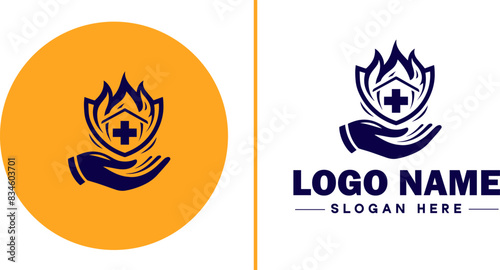 insurance icon Coverage Assurance Protection flat logo sign symbol editable vector