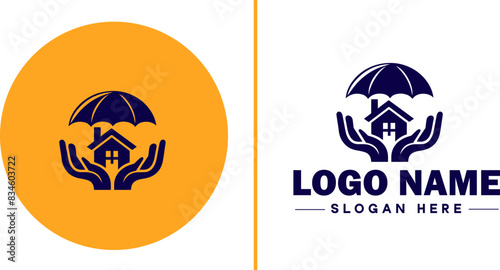 insurance icon Coverage Assurance Protection flat logo sign symbol editable vector