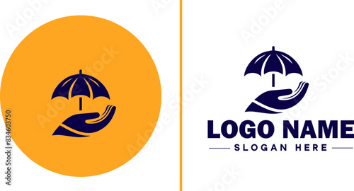 insurance icon Coverage Assurance Protection flat logo sign symbol editable vector