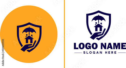insurance icon Coverage Assurance Protection flat logo sign symbol editable vector
