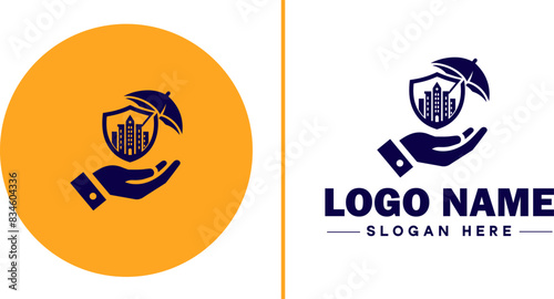 insurance icon Coverage Assurance Protection flat logo sign symbol editable vector