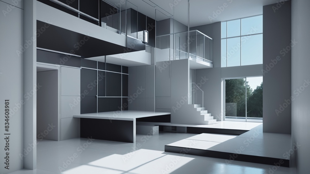 Fototapeta premium 3d render of a modern house