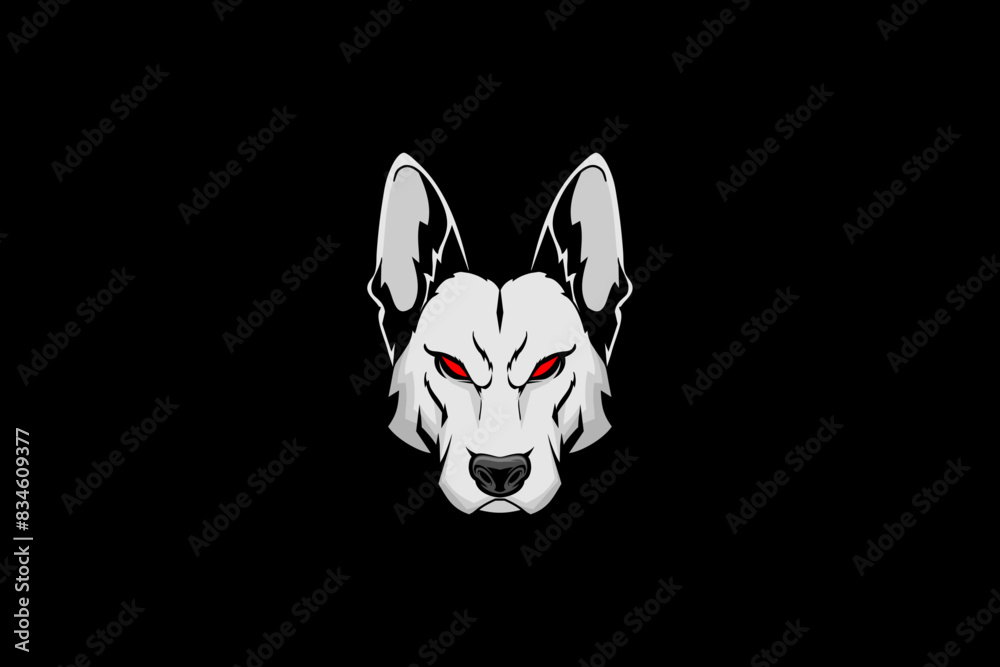 Simple dog vector image template