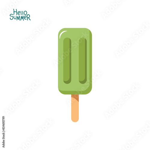 delicious ice cream vector illustration. summer theme
