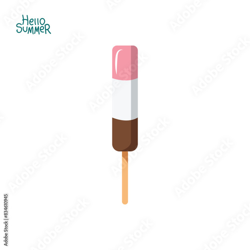delicious ice cream vector illustration. summer theme