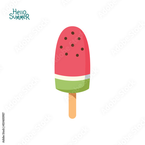 delicious ice cream vector illustration. summer theme