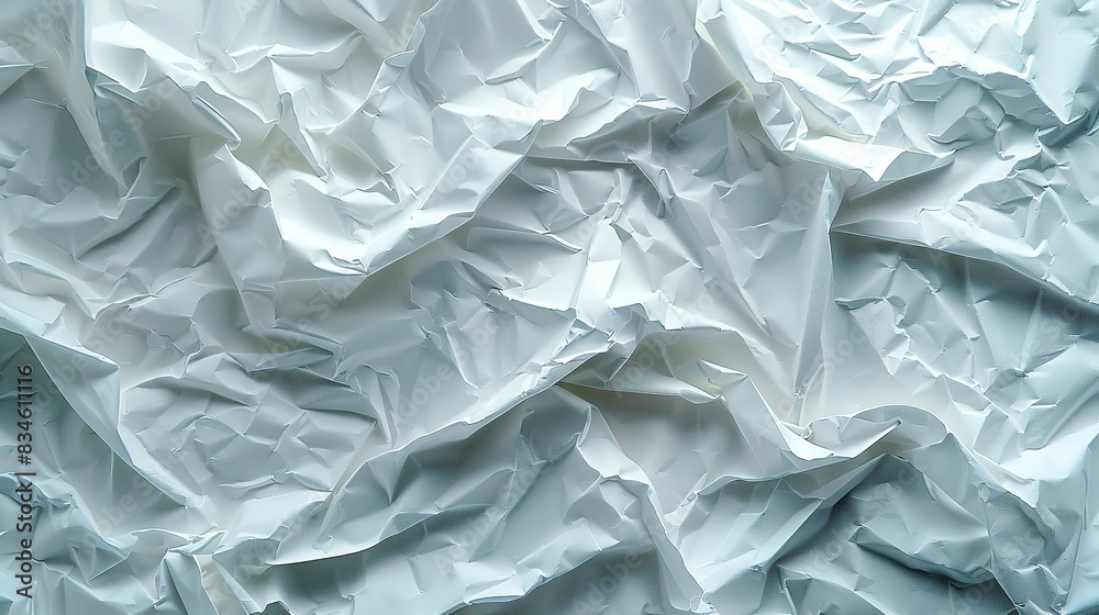 Fototapeta premium Moist Wrinkled White Paper Canvas