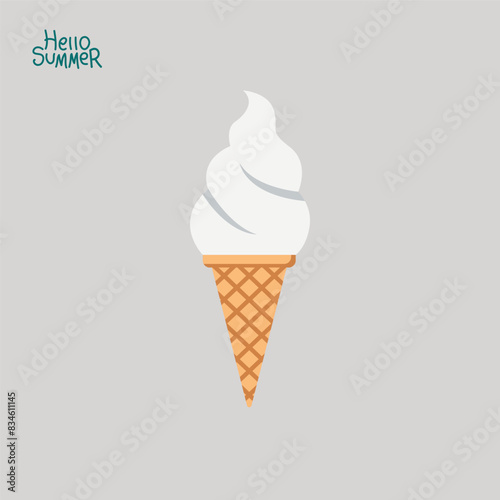 delicious ice cream vector illustration. summer theme