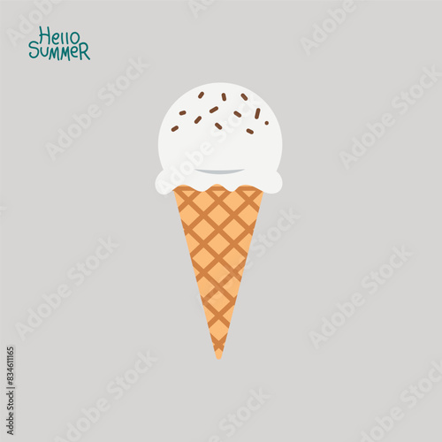 delicious ice cream vector illustration. summer theme