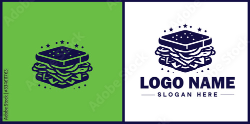 sandwich icon Sub Hoagie Grinder flat logo sign symbol editable vector