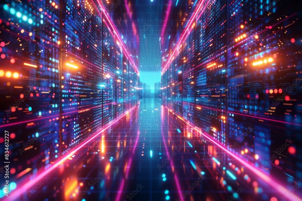 Cyber Security Data Transfer illustration created with Generative AI Cyber Security Data Transfer illustration created with Generative AI