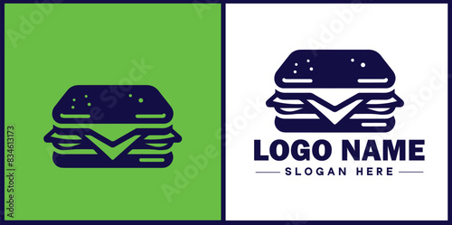 sandwich icon Sub Hoagie Grinder flat logo sign symbol editable vector