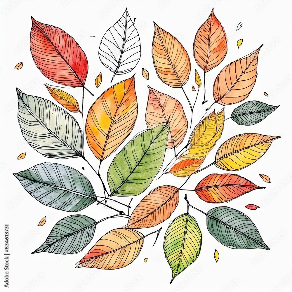 Fall leaves in autumn colors Fall leaves in autumn colors