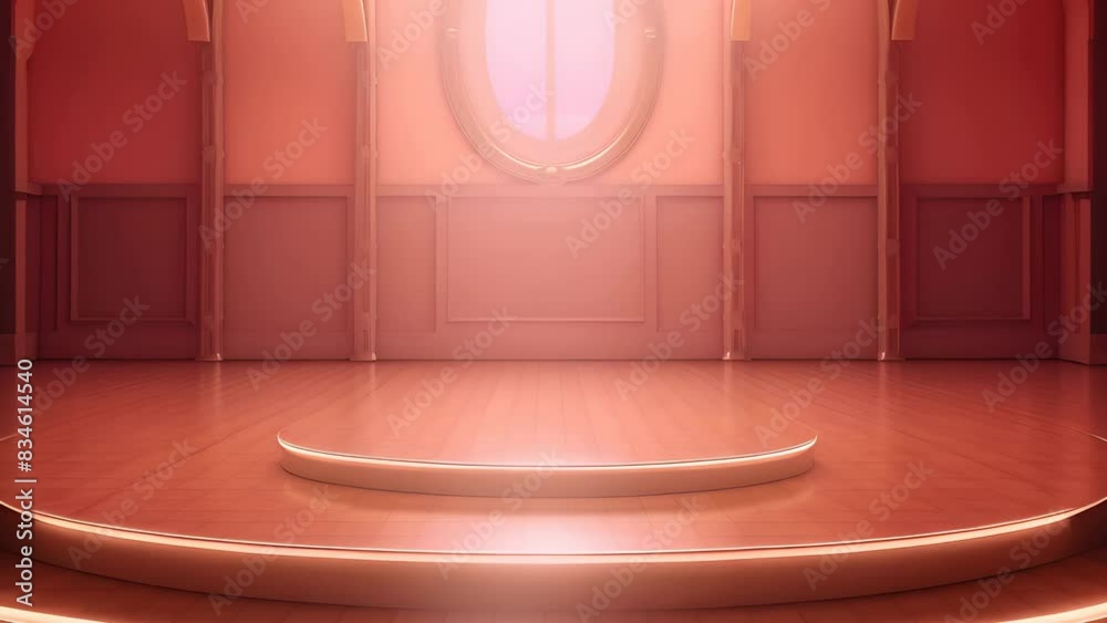 podium Futuristic showcase with platform for product displaying. Empty modern stage display. Seamless looping motion design. Video animation Ultra HD 4K 3840x2160
