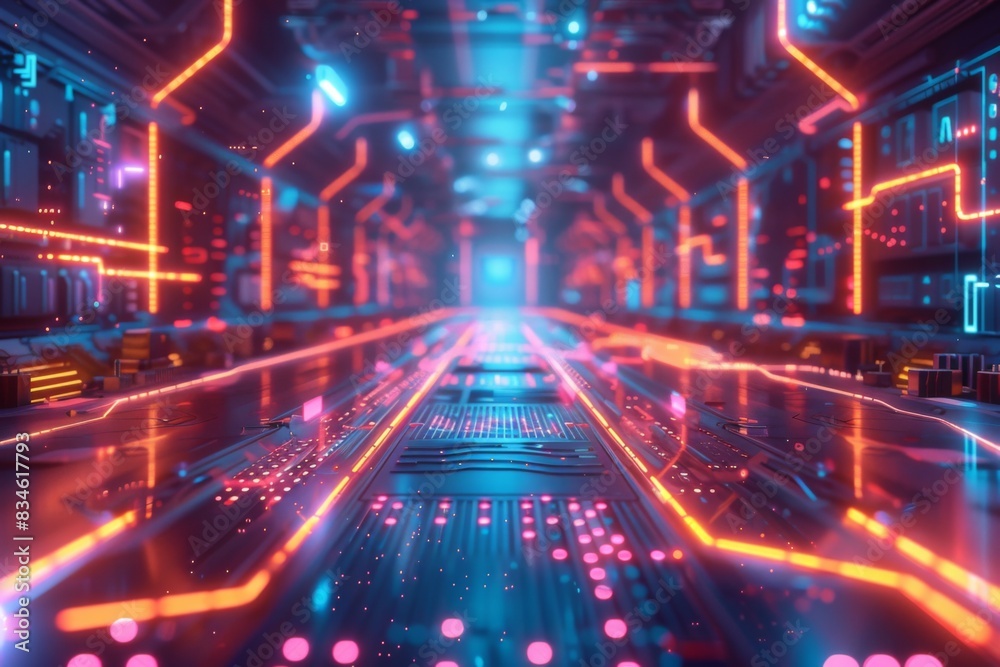 Cyber Security Data Transfer illustration created with Generative AI Cyber Security Data Transfer illustration created with Generative AI