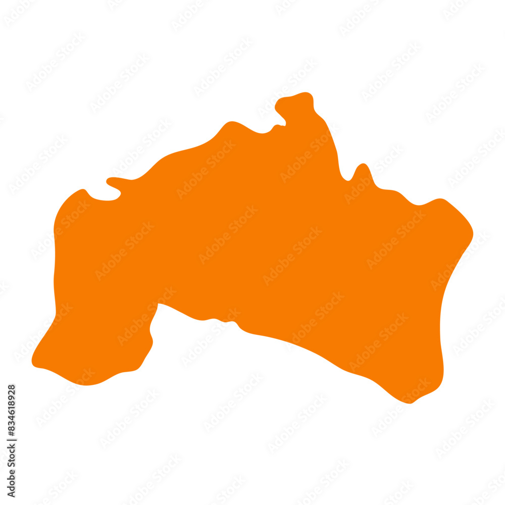 Maï-Ndombe map in orange color