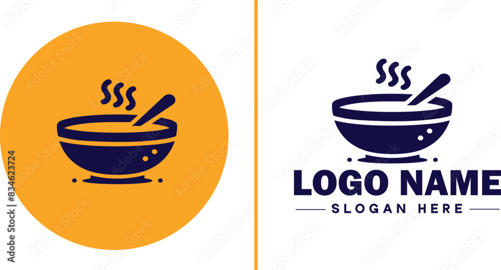 soup bowl icon Soup dish Soup plate Soup container flat logo sign symbol editable vector
