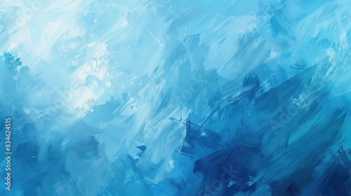 Abstract background with a blurred paint texture in shades of blue