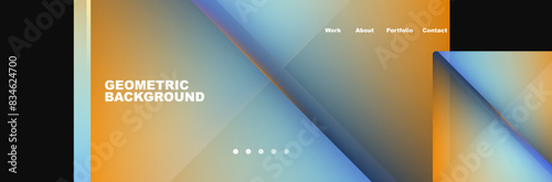 Colorful fluid gradient triangles and squares web site template. Vector Illustration For Wallpaper, Banner, Background, Card, Book Illustration, landing page