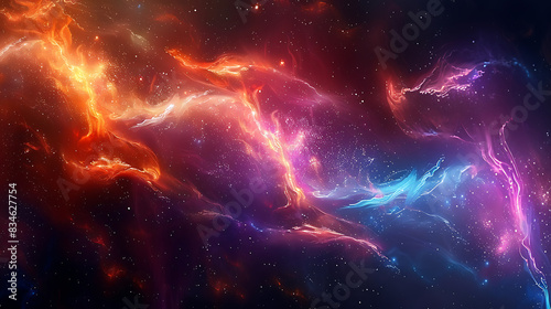  Abstract space themed dark wallpaper with futuristic energy wave design photo