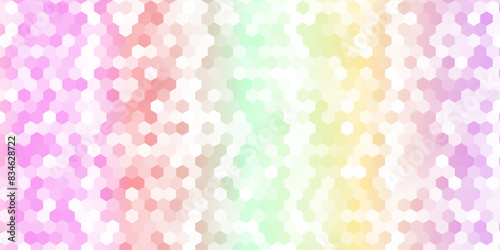 Colorful mosaic banner for your design. Geometric hipster retro background. Honeycomb with gradient background.