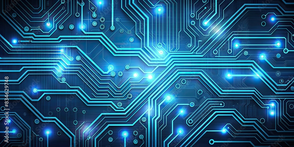Abstract technology circuit board texture background for web banner or ...