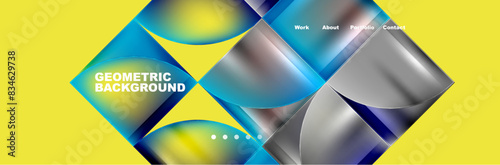 Circle triangle geometric web site page template. Vector Illustration For Wallpaper, Banner, Background, Card, Book Illustration, landing page