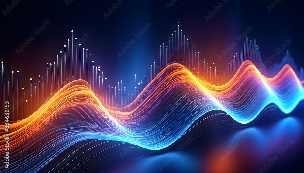 AI-powered sound waves, digital background AI-powered sound waves, digital background
