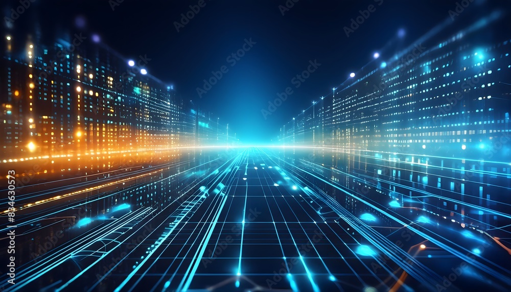 Data transfer visualization, digital background