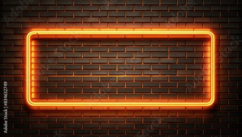 Orange neon lights bar banner on black background, neon, lights, bar, banner, black, background, glow, vibrant, nightlife, glowing, signage, advertisement, nightlife, electric, vibrant, empty photo