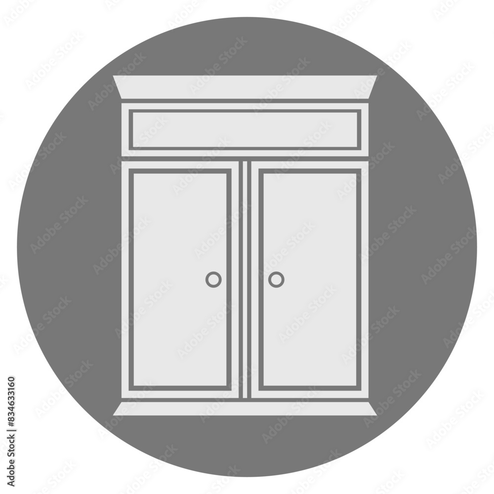 black and white vector design of wardrobe logo image for household appliances black and white vector design of wardrobe logo image for household appliances