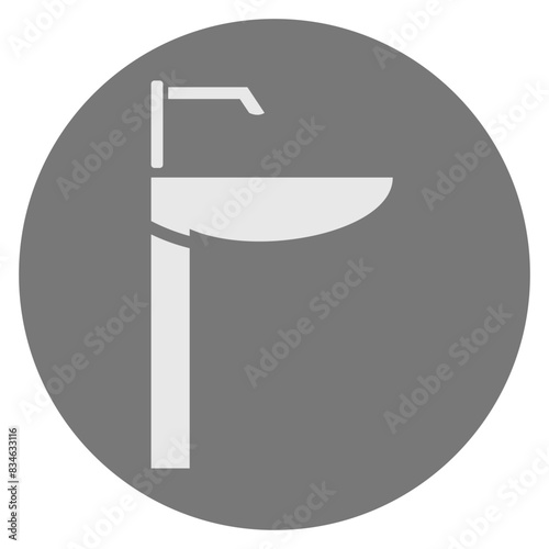 black and white vector design of sink logo image for bathroom equipment
