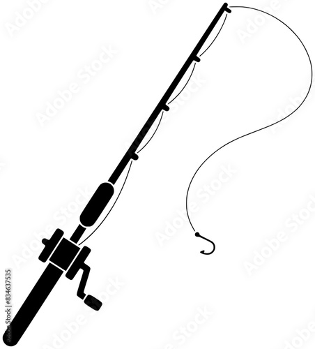 fish illustration equipment silhouette hook logo fishing icon fisherman outline catch sport hobby bait rod bouy line recreation river shape tackle lure water for vector graphic background