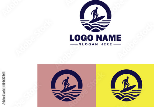 surfboard icon Surfing board Wave board Surf plank flat logo sign symbol editable vector