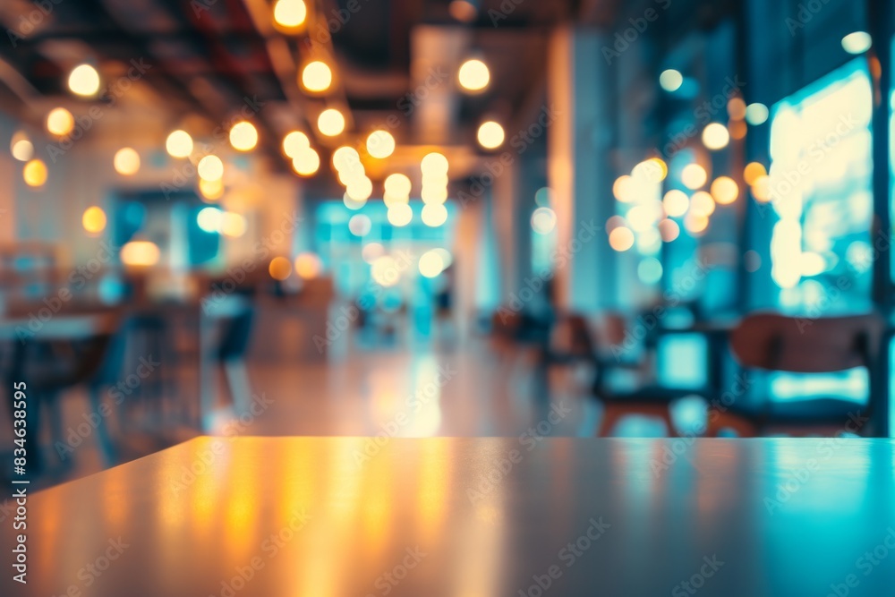 An out-of-focus image of a restaurant table with cutlery and napkins arranged for dining, AI generated An out-of-focus image of a restaurant table with cutlery and napkins arranged for dining, AI generated