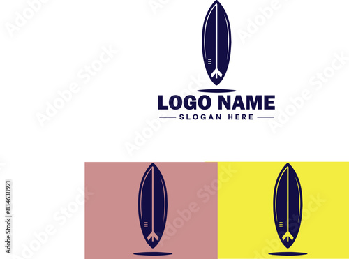 surfboard icon Surfing board Wave board Surf plank flat logo sign symbol editable vector photo