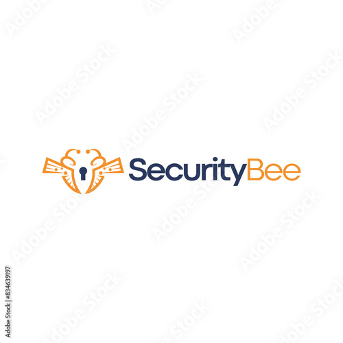 security logo with modern and abstract bee vector graphics for brand identity