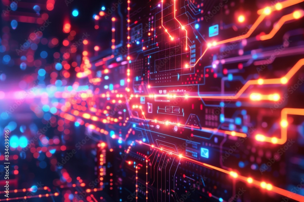 Cyber Security Data Transfer illustration created with Generative AI Cyber Security Data Transfer illustration created with Generative AI
