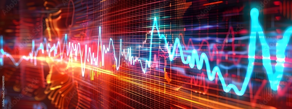 Vibrant Pulse Wave Data Visualization with Frequency Dynamics Vibrant Pulse Wave Data Visualization with Frequency Dynamics