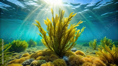 of isolated seaweed alga plant set underwater, marine, sea, aquatic, reef, seaweed, alga, plant, underwater, marine life, ocean, nature, isolated,graphic design,green, sea plant, algae