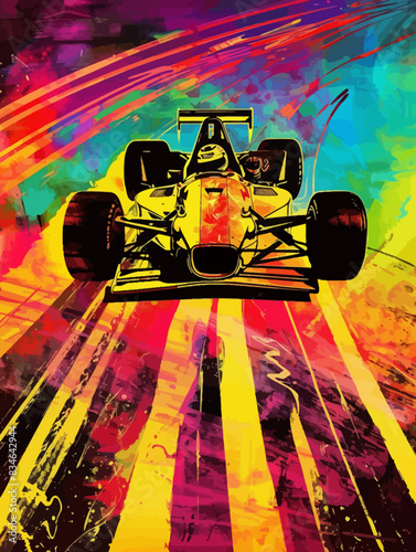 illustration of car racing