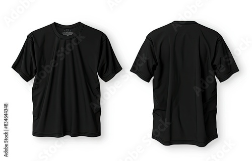 two black shirts, one with a white logo, are shown side by side the first shirt is a plain black shirt, while the second shirt is a plain black shirt