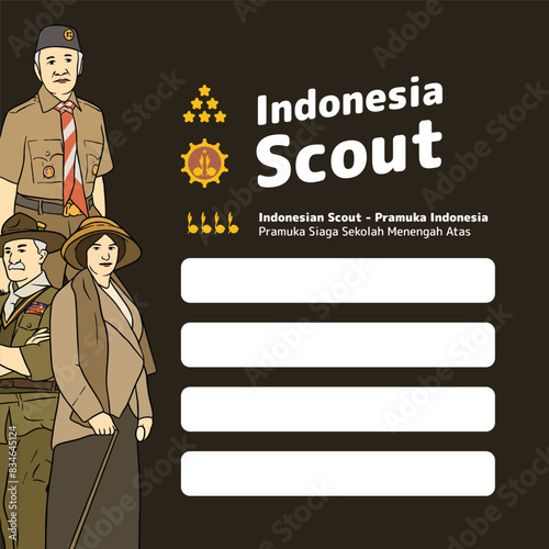 Indonesian Scout design template for social media post photo